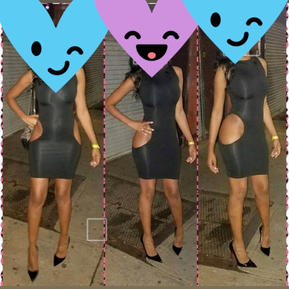 Black sides out dress